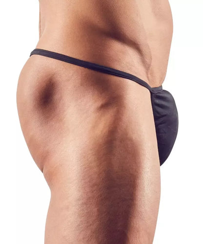Vyriškos NEK „Mini String L“ juodos blizgios mikropluošto kelnaitės