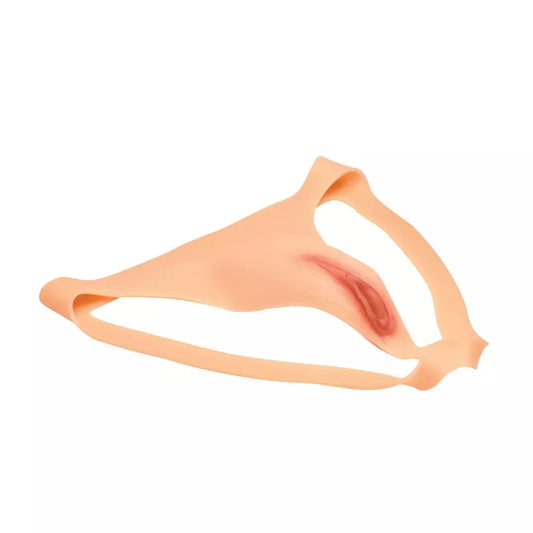 XR Brands Packer Gear silikoninis diržas-dėklas (jockstrap) intymiai aprangai, kūno spalvos, L/XL