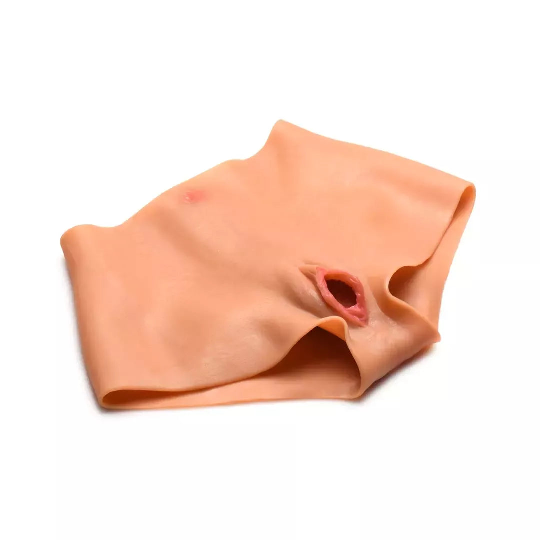 XR Brands Pussy Panties Silicone L – intymus apatinis trikotažas su dvejomis angomis