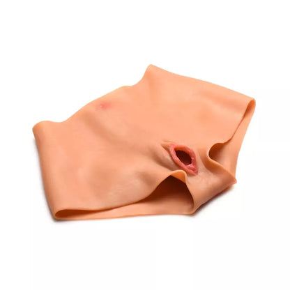 XR Brands Pussy Panties Silicone L – intymus apatinis trikotažas su dvejomis angomis