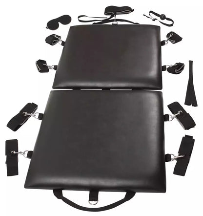 You2Toys Bondage Board Set – sulankstoma sistema su priedais, juoda, 120 cm