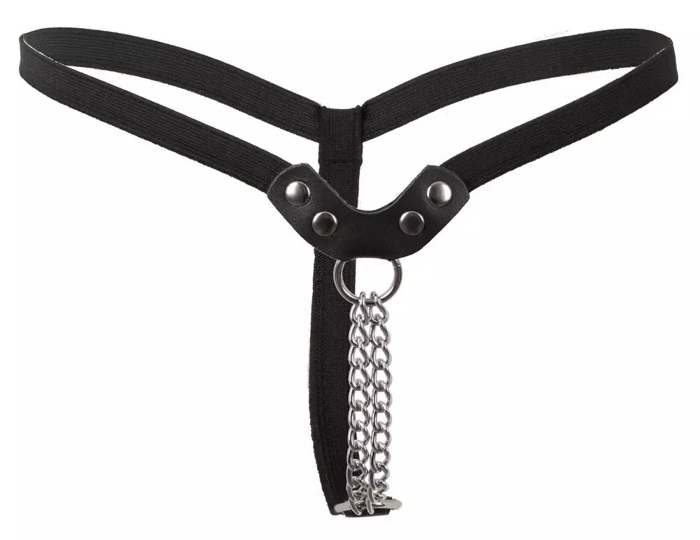 ZADO Imitation Leather String S/L su dekoratyvinėmis kniedėmis ir grandinėlėmis