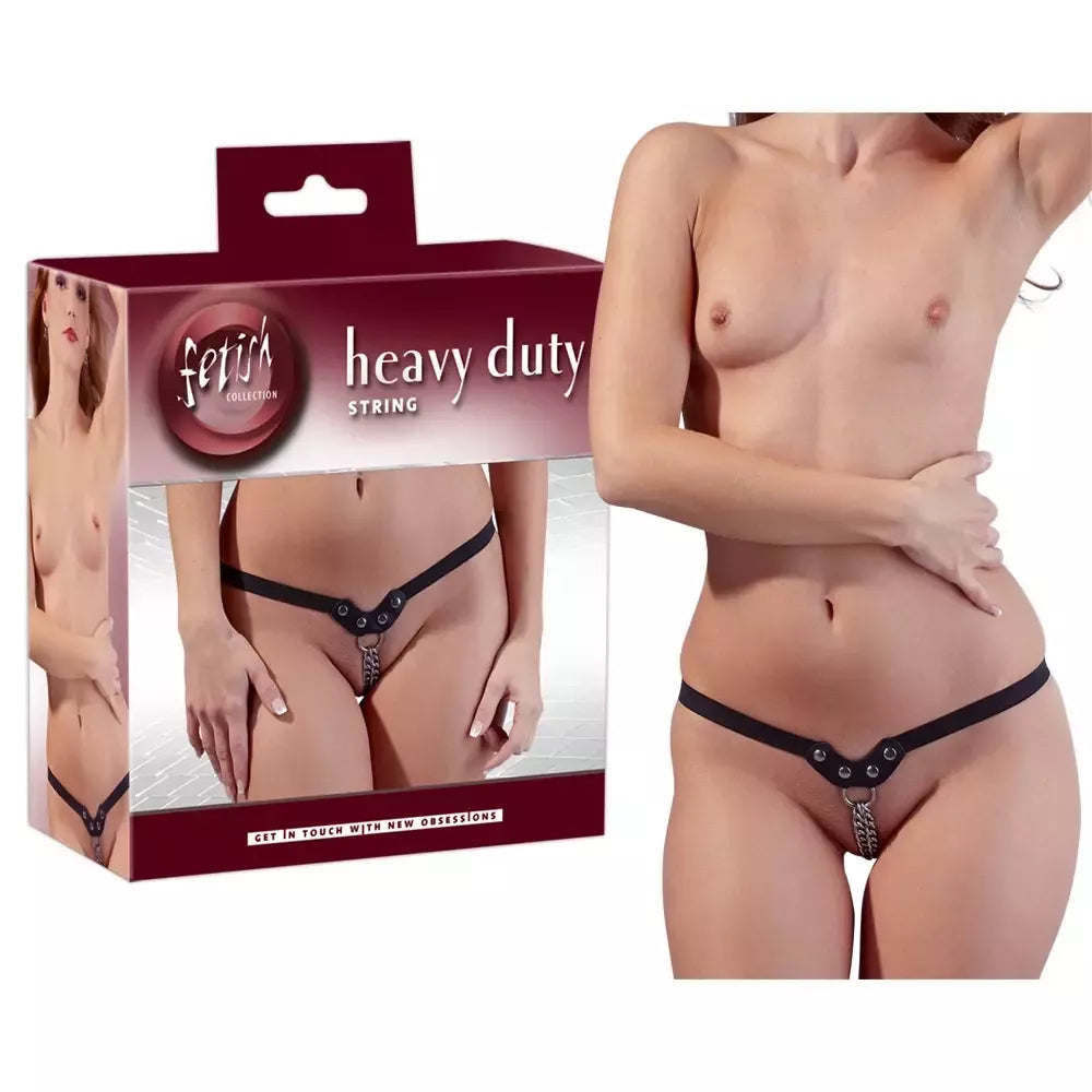 ZADO Imitation Leather String S/L su dekoratyvinėmis kniedėmis ir grandinėlėmis