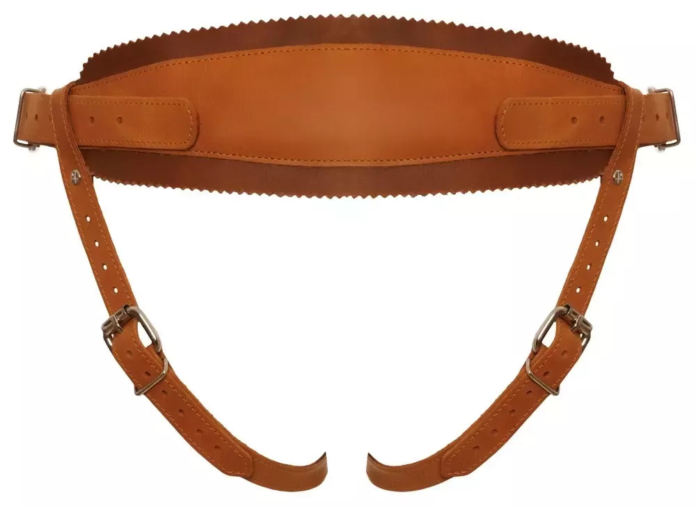 ZADO odiniai susegami diržai (strap-on) natūralaus atspalvio, dydis L/XL, su reguliuojamomis sagtimis