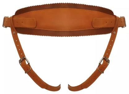 ZADO odiniai susegami diržai (strap-on) natūralaus atspalvio, dydis L/XL, su reguliuojamomis sagtimis